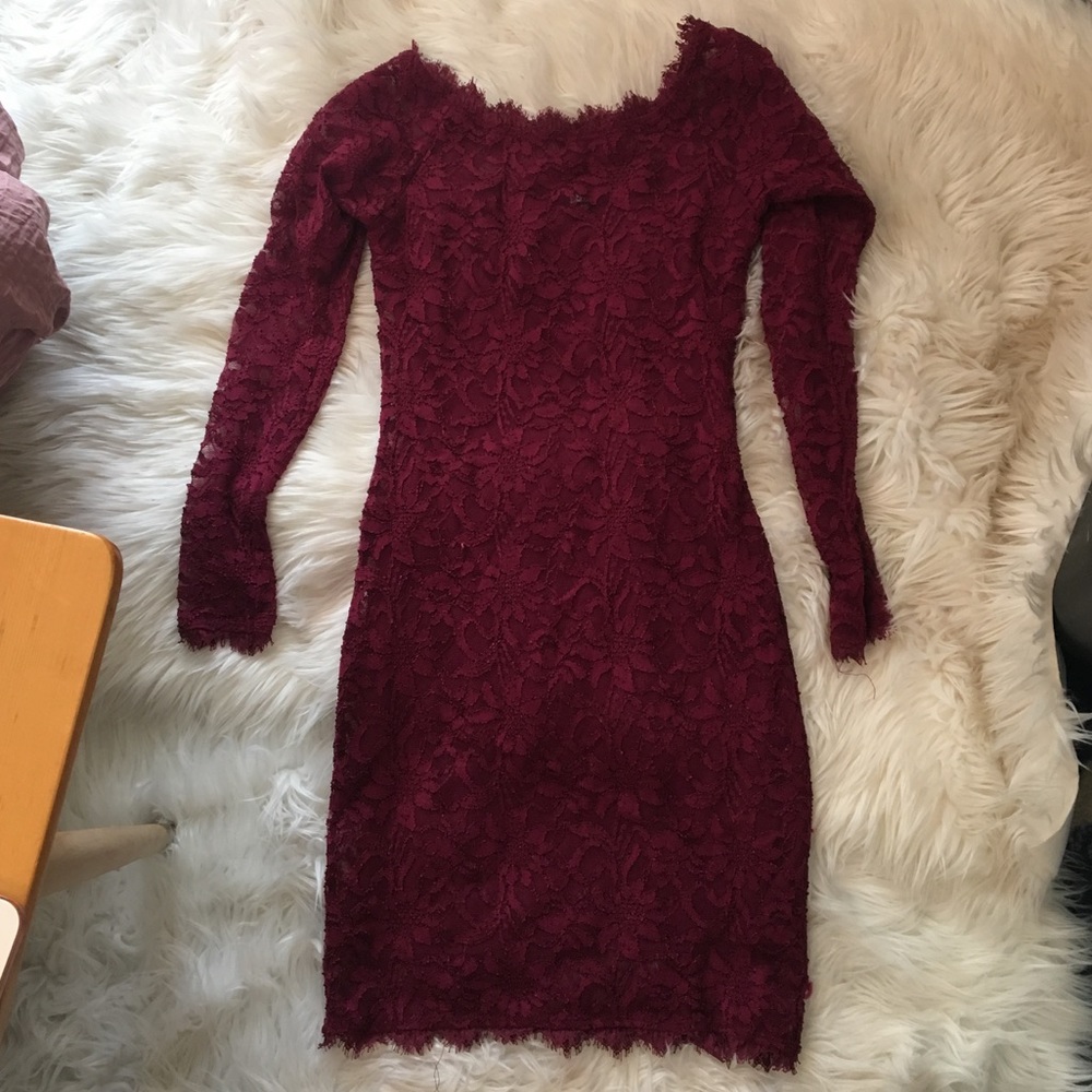 Burgundy Lace Dress